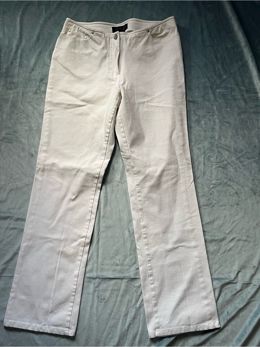 Votre Nom White Denim Jeans with Navy Label